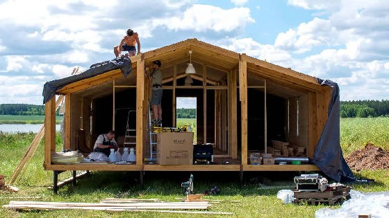 Сборка модульного дома