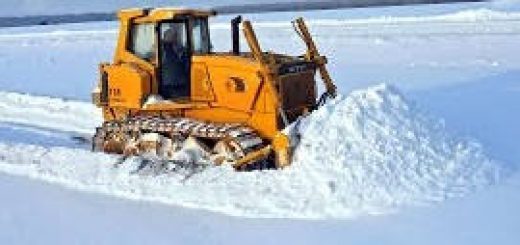 снегозадержание на поле бульдозером Б-11 ЧТЗ