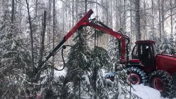 экскаватор SANY с харвестерной головкой NISULA 755X